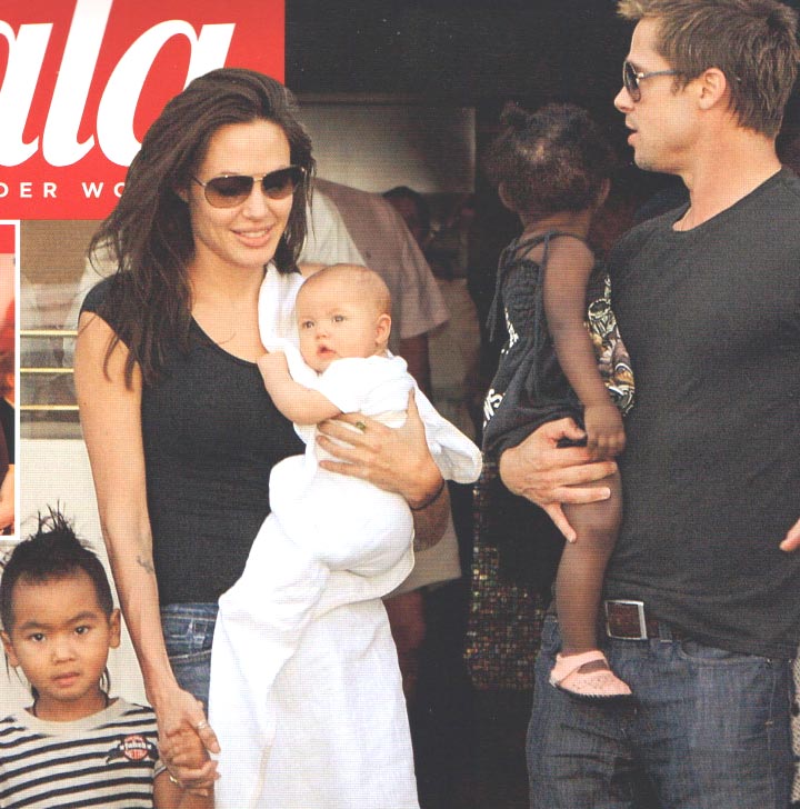 Брэд Питт, Анжелина Джоли и дети. Журнал Gala, сентябрь'2006